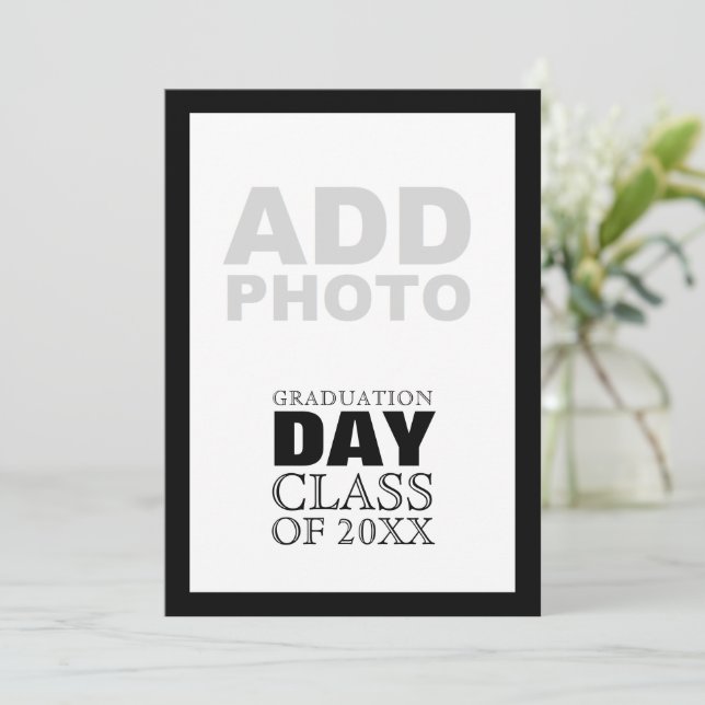 Graduation Day Class Customizable Photo Announcement (Standing Front)