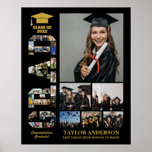 Graduation Day Grad Class Senior DIY Photo Collage Poster