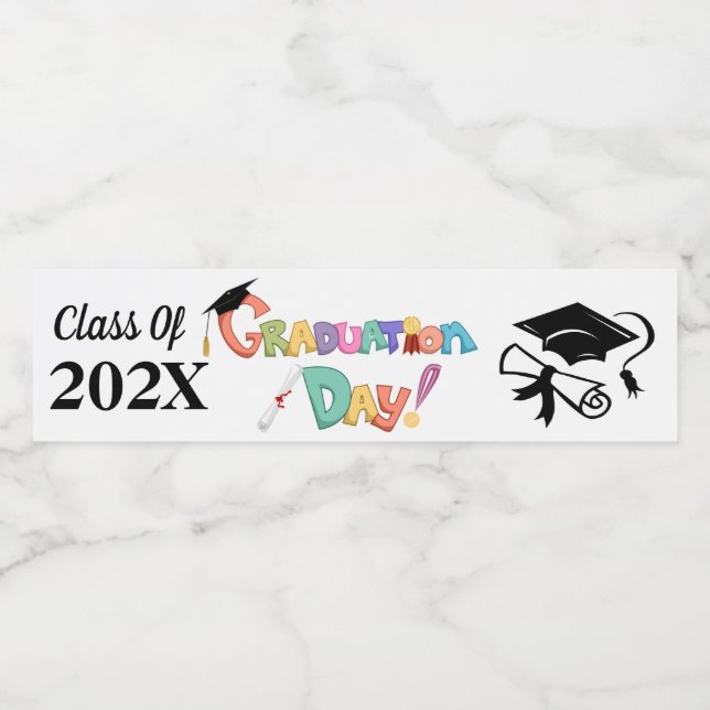 Graduation Day  Water Bottle Label (Single Label)