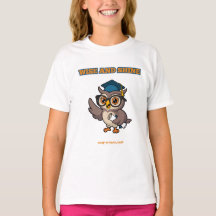 GRADUATION DAY , White short sleeve owl Girl's
