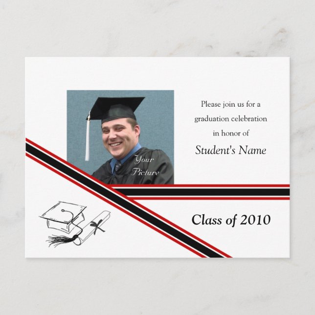 Graduation Diagonal Stripe Postcard (Front)