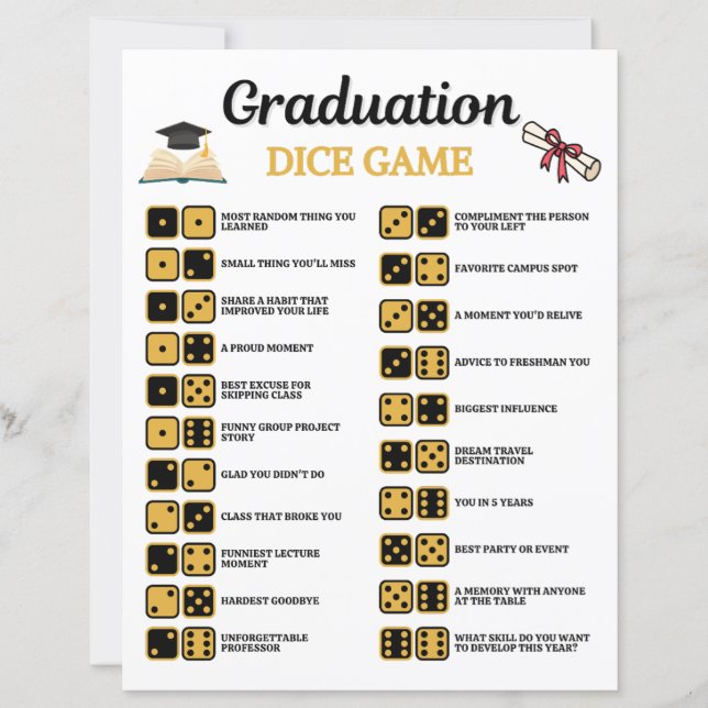 Graduation Dice Game (Front)