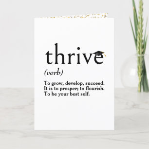 Graduation Dictionary Definition of Thrive Card