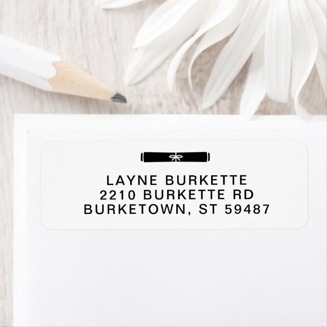 Graduation Diploma Black & White Return Address (Insitu)