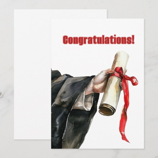 Graduation Diploma Congratulations  Holiday Card (Front/Back)