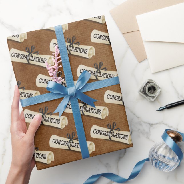 Graduation Diploma Congratulations Wrapping Paper (Gifting)