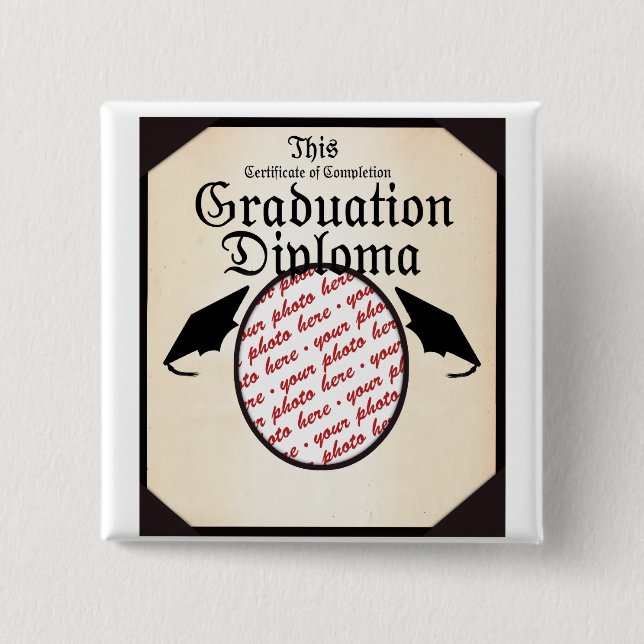 Graduation Diploma Photo Frame 15 Cm Square Badge (Front)
