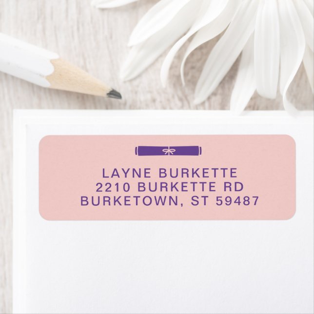 Graduation Diploma Pink & Purple Return Address (Insitu)