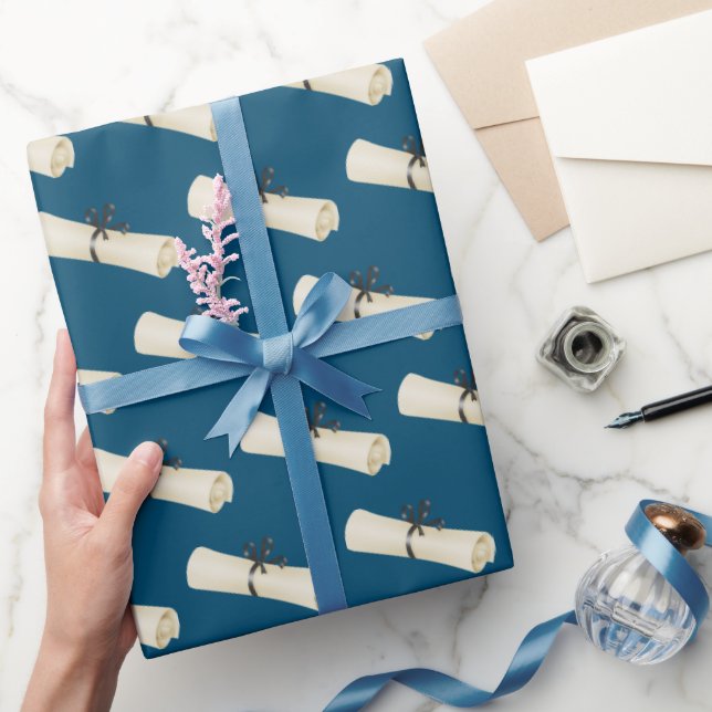 Graduation Diploma with Bow Wrapping Paper (Gifting)