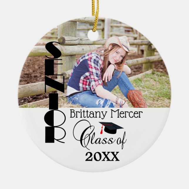 Graduation DIY Photo Memories Ceramic Tree Decoration (Front)