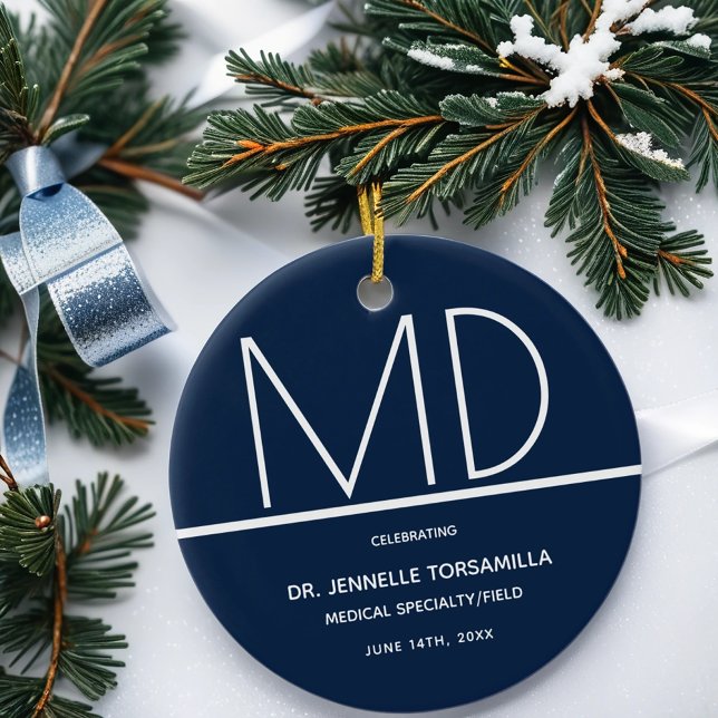 Graduation Doctor MD Keepsake Ceramic Tree Decoration (Gift this keepsake ornament to your favorite new doctor, this holiday.)