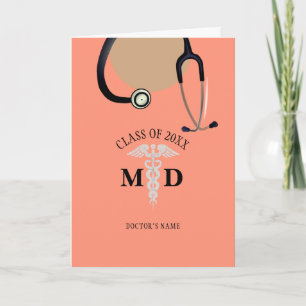 Graduation Doctor Modern Scrub Top Personalised Card