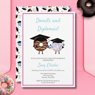 Graduation Doughnuts Party Cute Kawaii Diploma The Invitation