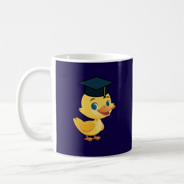 Graduation Duck Duckie Duckling Coffee Mug (Left)