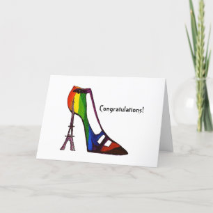 Graduation Eiffel Tower Shoe  Card