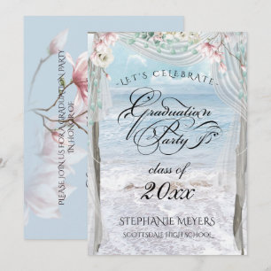 GRADUATION   Elegant Beach Floral Arbor Invitation