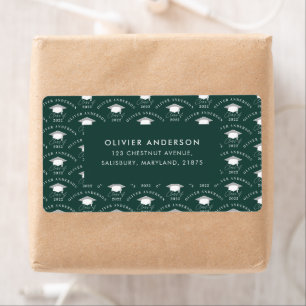 Graduation elegant modern green class of label