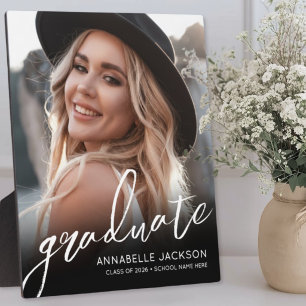 Graduation Elegant Script Photo Plaque