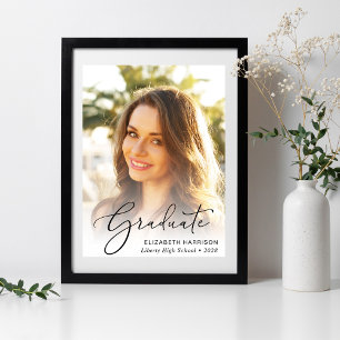 Graduation Elegant Script Photo Poster