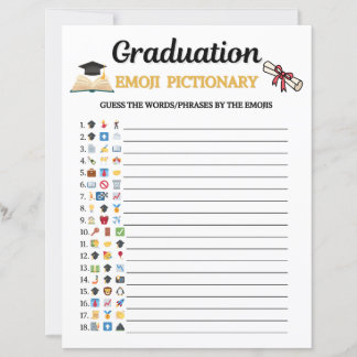 Graduation Emoji Pictionary Game