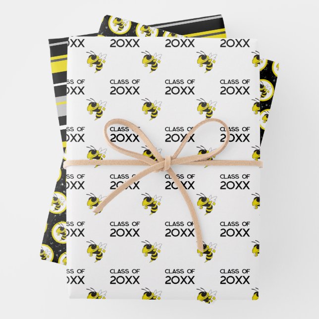 Graduation Fairview High Yellow Jackets Class of Wrapping Paper Sheet (In situ)