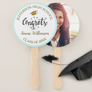 Graduation Fan Chic Gold Custom Graduate Photo