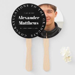 Graduation Fan Your School Class Male Photo Black