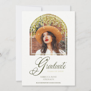 Graduation Fancy Arch Effect Wisteria Flowers Invitation