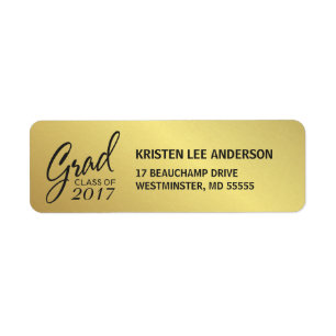 Graduation Faux Gold Foil Elegant Handwriting