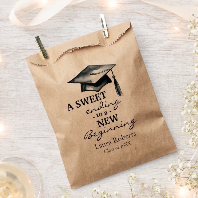 Graduation favour bags, Sweet endings new beginnin Favour Bags (Clipped)