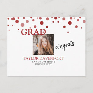 Graduation Female Photo Funny Message Announcement Postcard