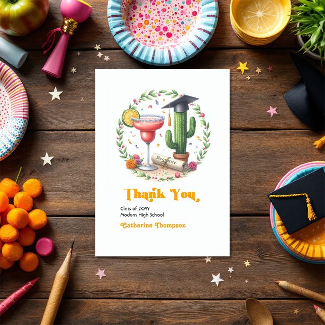 Graduation Fiesta Photo Thank You Card (Graduation Fiesta Photo Thank You Card)