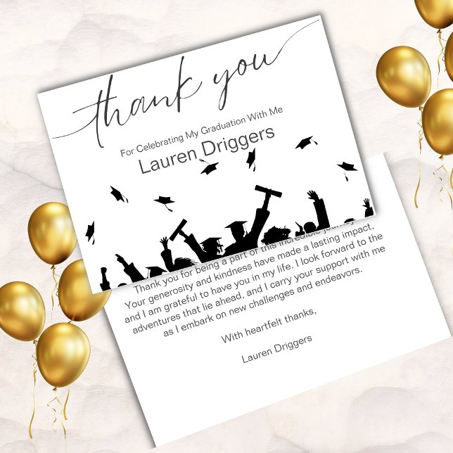   Graduation Flying Caps Thank You Card (Creator Uploaded)