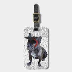Graduation French Bulldog Luggage Tag