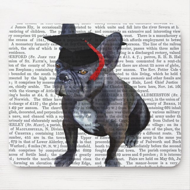 Graduation French Bulldog Mouse Mat (Front)