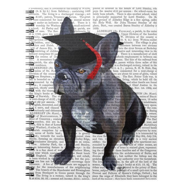Graduation French Bulldog Notebook (Front)