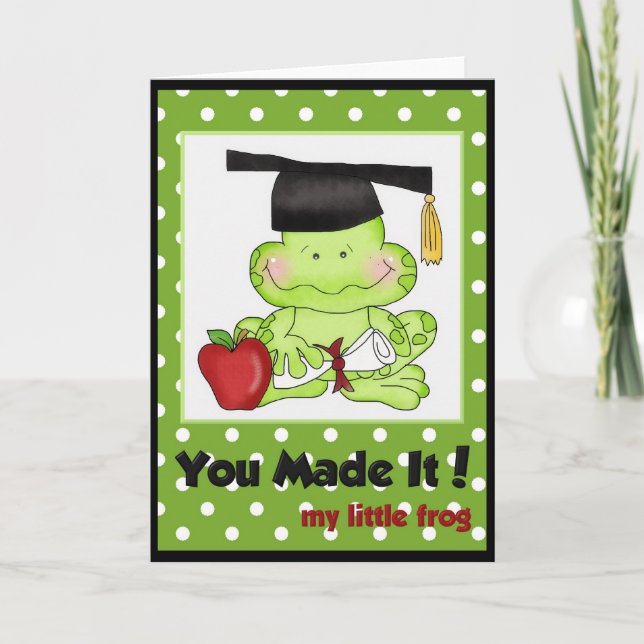 Graduation Frog School Teacher Greeting Card (Front)