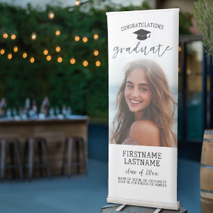 Graduation Full Photo - Vertical Custom Text Retractable Banner