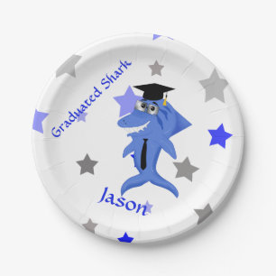Graduation funny Shark Paper Plate