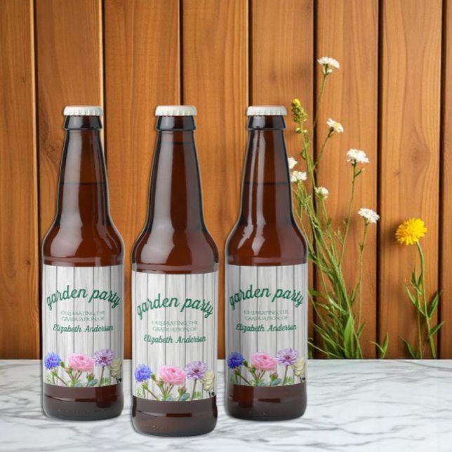 Graduation Garden Party Beer Bottle Label (Creator Uploaded)