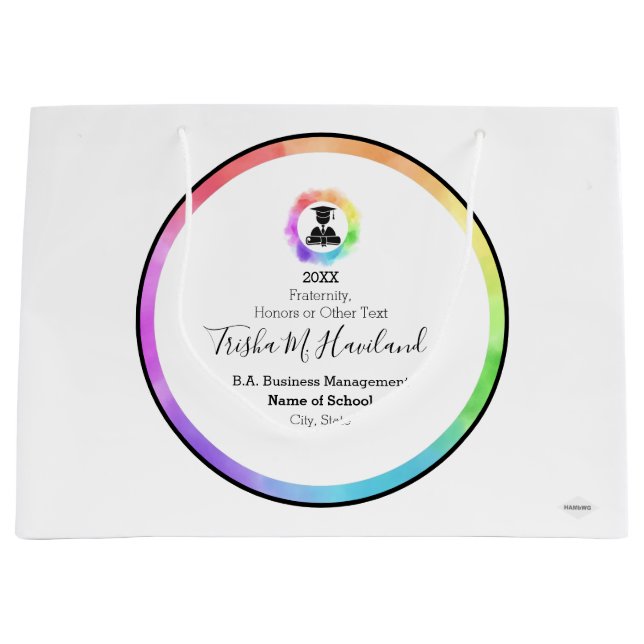 Graduation Gift Bag Watercolors HAMbyWG (Front)