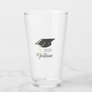 Graduation Gift Black Graduation Cap Glass