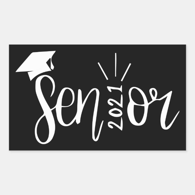 Graduation Gift, Class Of 2021, Senior 2021 Rectangular Sticker (Front)