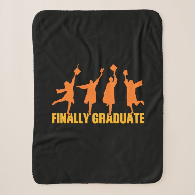Graduation Gift | Finally Graduate Sherpa Blanket (Front)