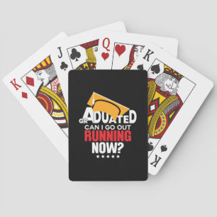 Graduation Gift Graduated Can I Go Out Running Now Playing Cards