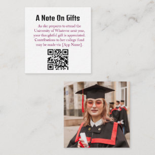 Graduation Gift QR Code with Photo on Front Enclos Enclosure Card