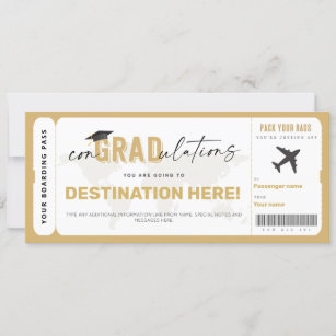 Graduation Gift Ticket Surprise Boarding Pass Card