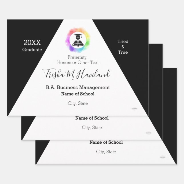 Graduation Gift Wrap Black and White  HAMbyWG (Set)