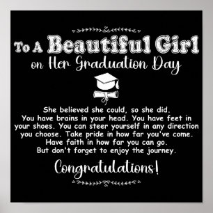 Graduation Gifts To A Beautiful Girl Class Of 2024 Poster