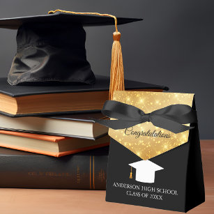 Graduation Gold Black Class of 2021 Chic Party Favour Box